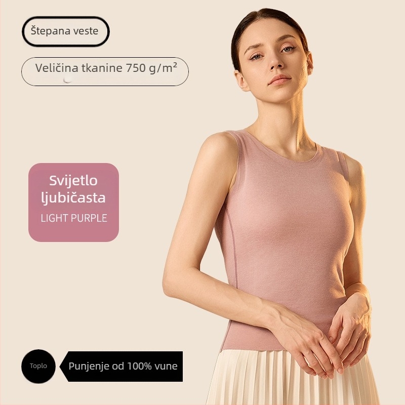 Termalna vesta - Dvostruki sloj od poliester vlakna, okrugli izrez, pogodna kao osnovni sloj ili vanjska odjeća, unisex, oblikuje siluetu