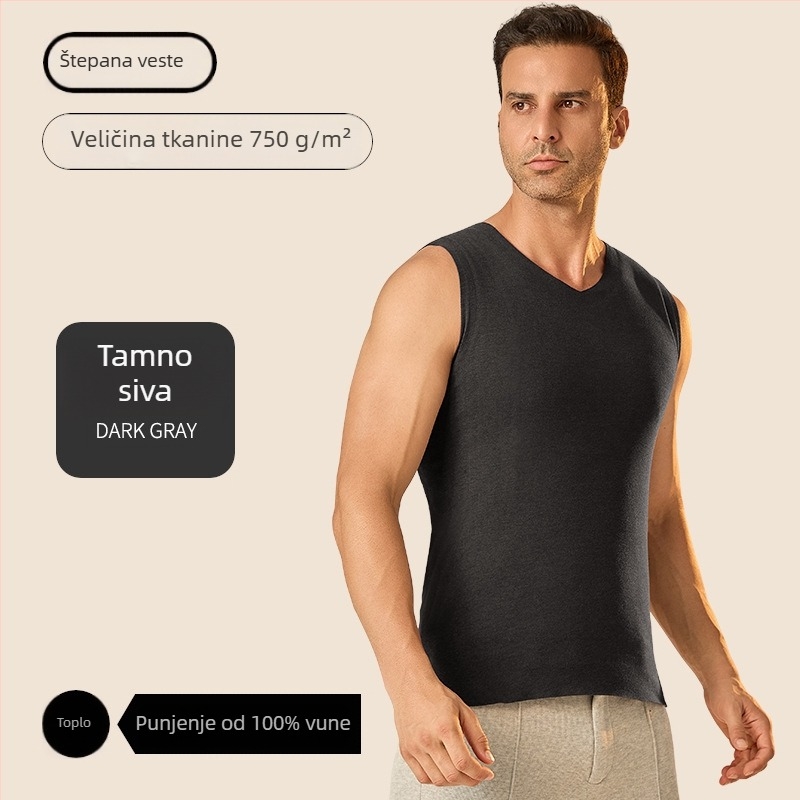 Termalna vesta - Dvostruki sloj od poliester vlakna, okrugli izrez, pogodna kao osnovni sloj ili vanjska odjeća, unisex, oblikuje siluetu