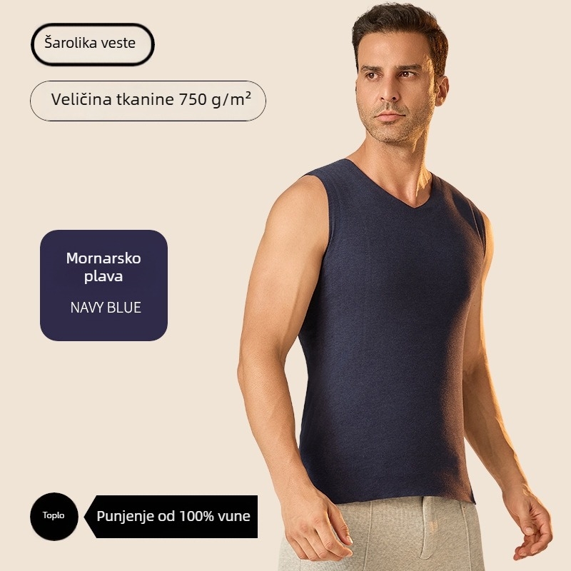 Termalna vesta - Dvostruki sloj od poliester vlakna, okrugli izrez, pogodna kao osnovni sloj ili vanjska odjeća, unisex, oblikuje siluetu