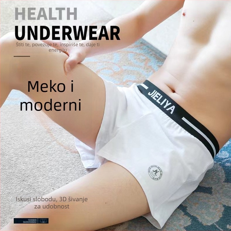 Muške bokserice od 100% pamuka, prozračne, srednji pojas, obična tkanina