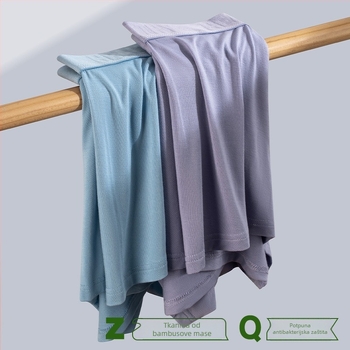 Muške bokserice od bambusovih vlakana, prozračne i antibakterijske, pleteni materijal, podstava prepona od Mulberry silk, glavni materijal 95–100% bambusa