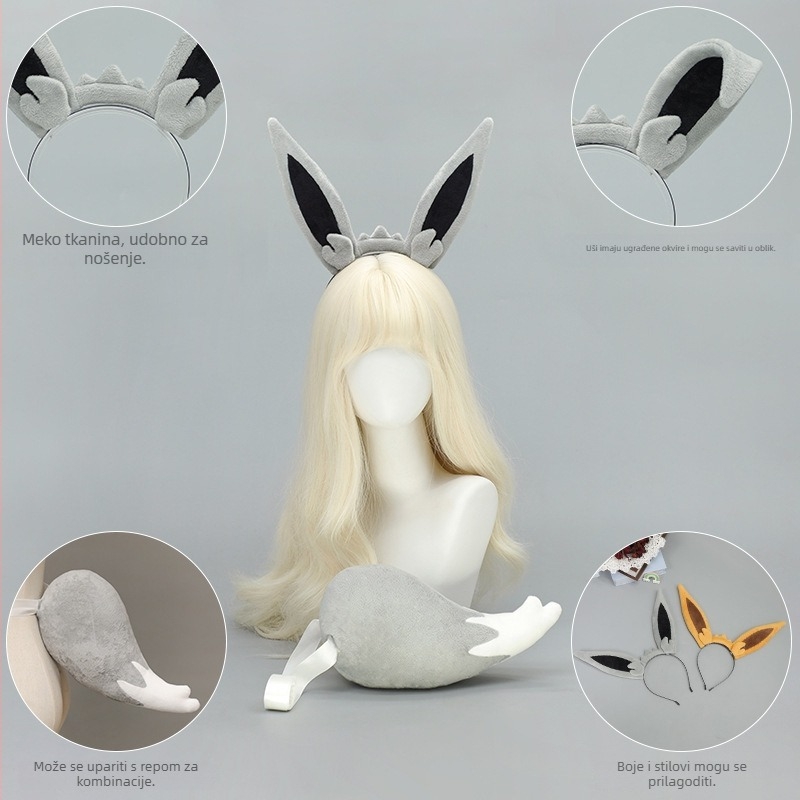 Cosplay rekviziti: lisice uši Eevee stil s trakicom za glavu i repom, za odrasle, proljeće 2025, šifra Ibrahim