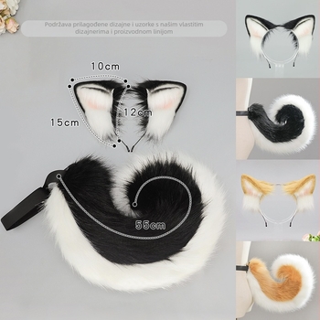Shiba Inu uši i rep cosplay set — rekviziti za Halloween za odrasle, lansiranje proljeće 2025