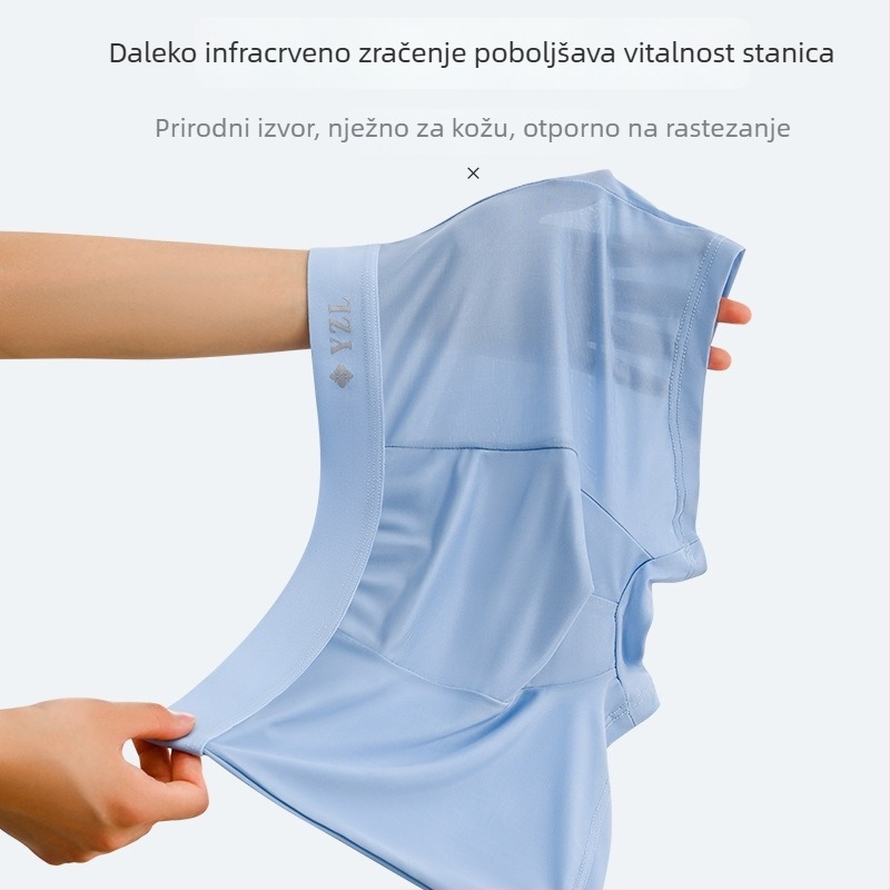 Muške Ice Silk bokserice, bezšivne, prozračne, sportske, velika veličina, jednobojne, s pamukom u području prepona