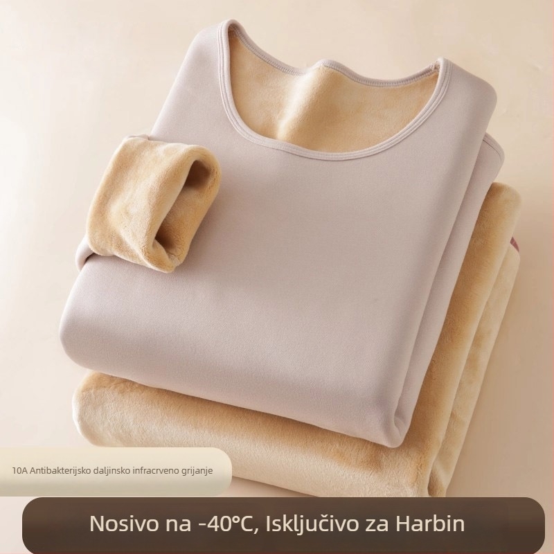 Ženski termalni set donjeg rublja s debelim flisom, baza za jesen i zimu