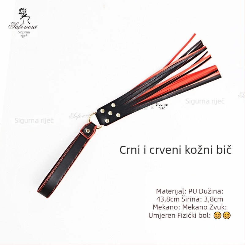 Kožni bič s mačjim šapicama – motiv srca i kružni dizajn za vježbanje (na skladištu)