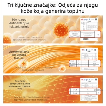 Ženski termalni komplet od antibakterijske kationične Camellia tkanine, s U-izrezom, gornji dio s dugim rukavima i dugim hlačama