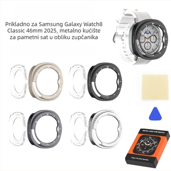 Metalno kućište za Samsung Galaxy Watch8 Classic (2025) – Yichengtong; Kompatibilno s modelom Samsung Galaxy Watch8 Classic (2025); Težina: 22 g; Pakiranje: metalno kućište w30j, stražnja kapica w30p, krpa za čišćenje pj7, spudger pj8