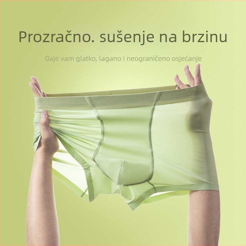 Muške bešavne bokserice od Ice Silk, srednje visine struka, prozračne, antibakterijske