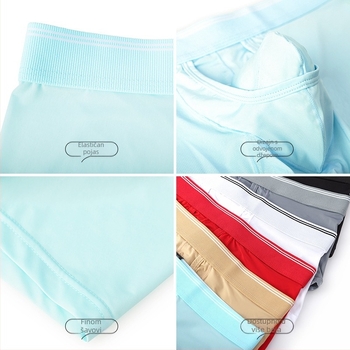 Muške bokserice Ice Silk, prozračne, srednje visine struka, pletene, Nylon