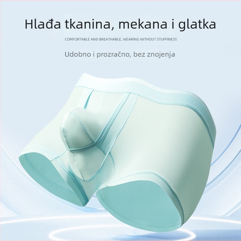 Muške bokserice Ice Silk, prozračne, srednje visine struka, pletene, Nylon