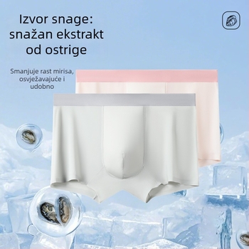 Muške bešavne boxerice od ice silk, srednji pojas, brzo sušeće, prozračne, oblikuju tijelo
