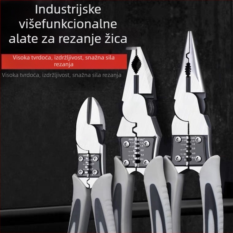 Njemačkog stila višenamenske kliješta za žice s dijagonalnim vrhom, industrijske kvalitete, štede napor električaru (promjer rezanja 4.6 mm)