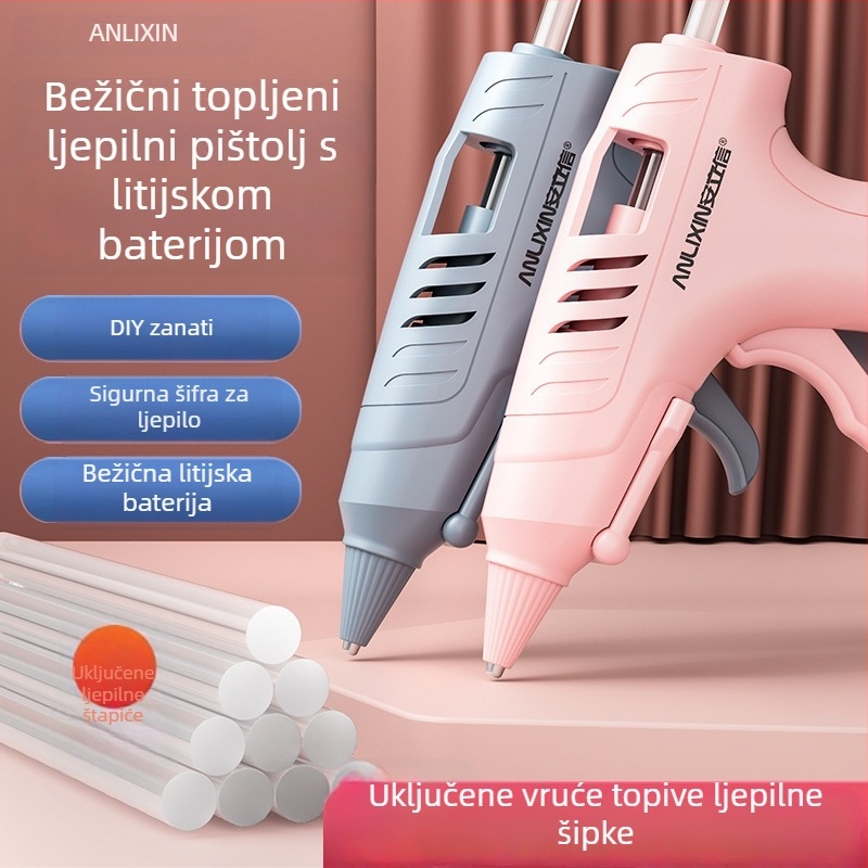 Bežični USB-punivi pištolj za topljeno ljepilo za djecu i studente – DIY alat s dugim trajanjem baterije