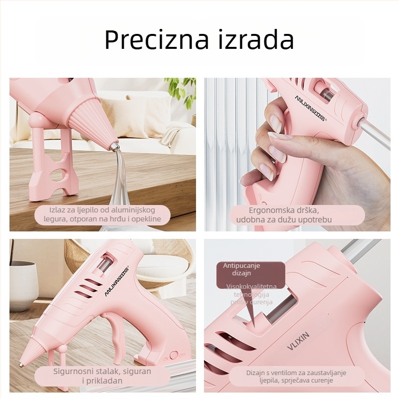 Bežični USB-punivi pištolj za topljeno ljepilo za djecu i studente – DIY alat s dugim trajanjem baterije