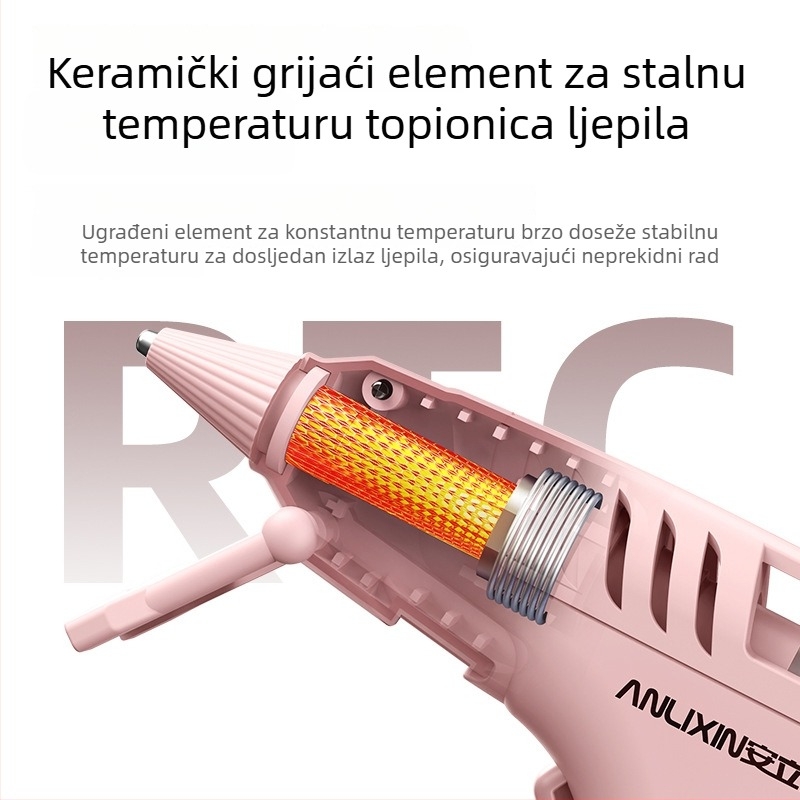 Bežični USB-punivi pištolj za topljeno ljepilo za djecu i studente – DIY alat s dugim trajanjem baterije