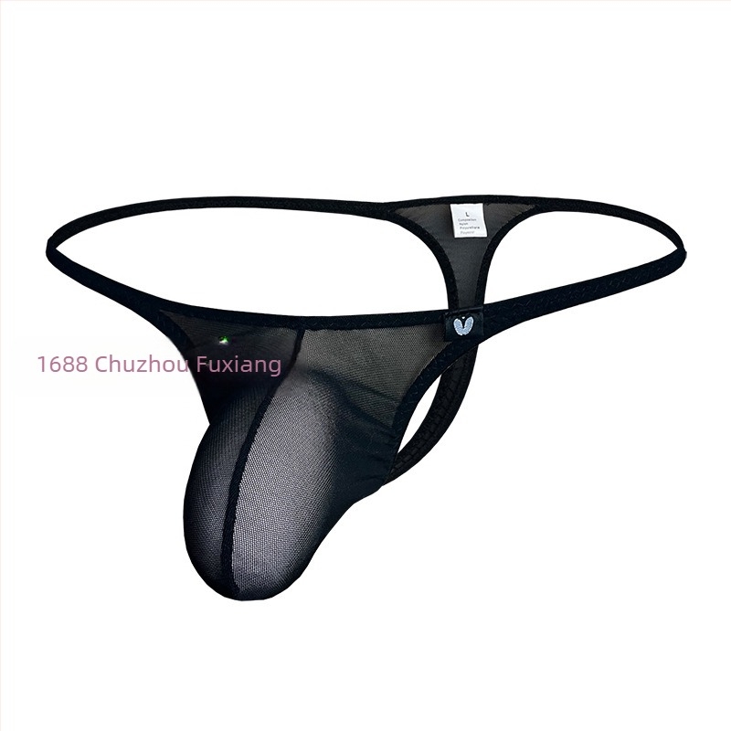 Muški thong od mrežaste tkanine, prozračan, 50–70% Spandex, niski struk