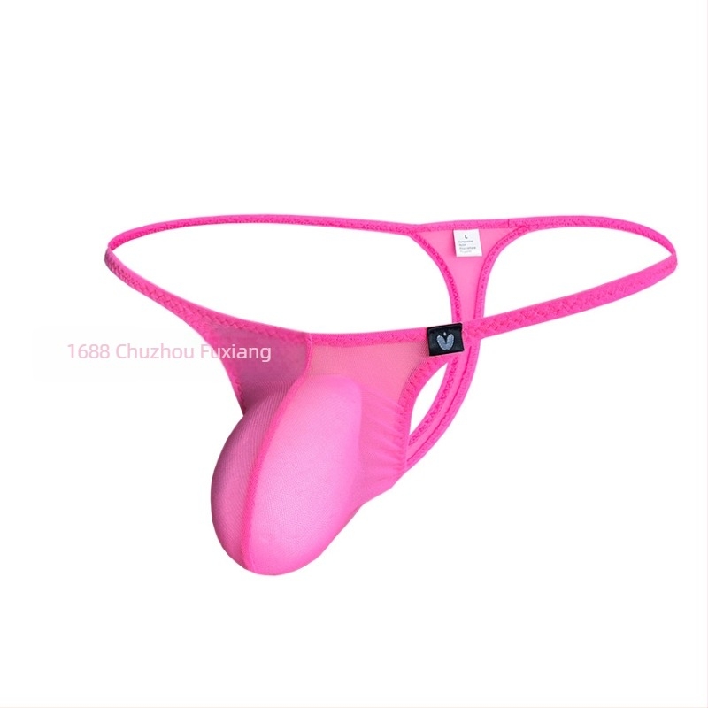 Muški thong od mrežaste tkanine, prozračan, 50–70% Spandex, niski struk