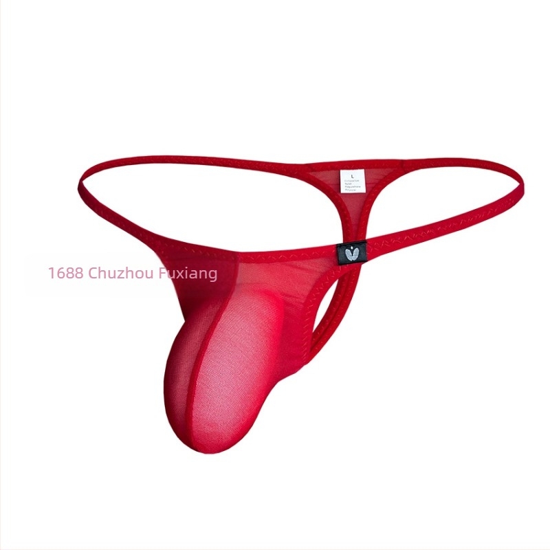 Muški thong od mrežaste tkanine, prozračan, 50–70% Spandex, niski struk