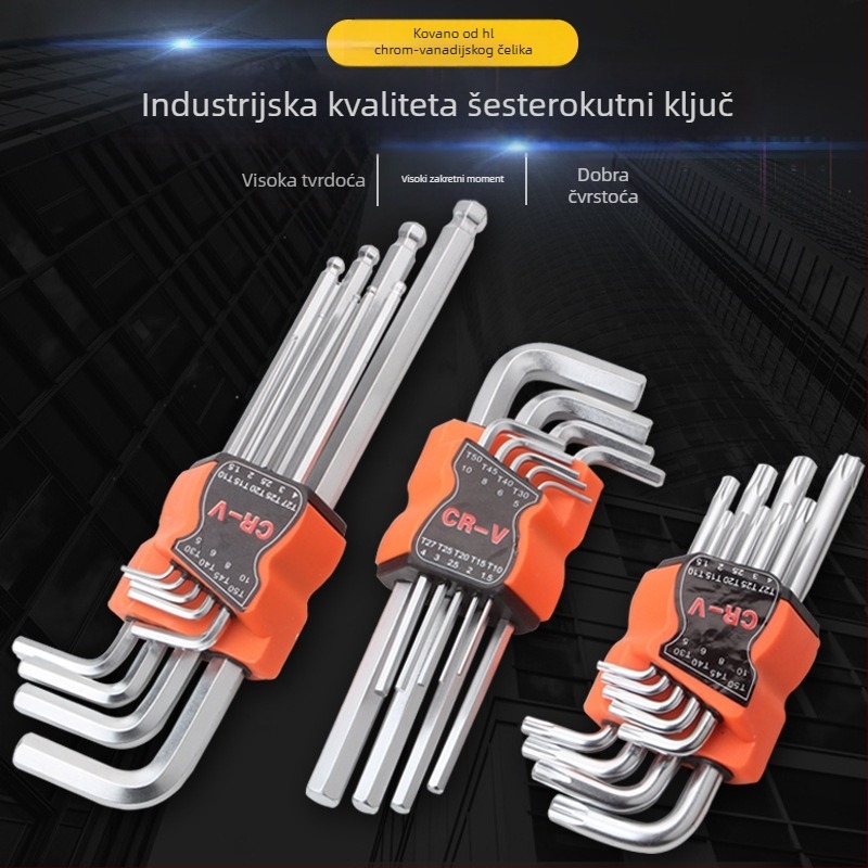 Tianhu 9-dijelni set imbus ključeva s kugličnim krajem, hex socket, 45# čelik