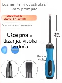 Deer Fairy Set odvijača s dvostrukom glavom: križna i plosna glava, višenamjenski za kućne demontaže i popravke – čelik