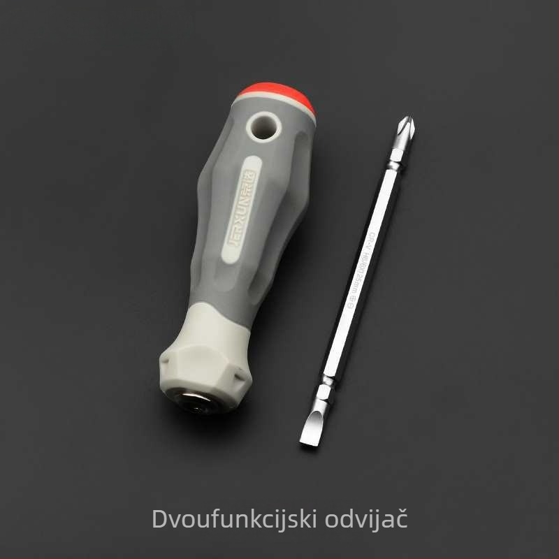 Set odvijača – križna i ravna glava, dvostruka završnica, od karbonskog čelika, kućni alati