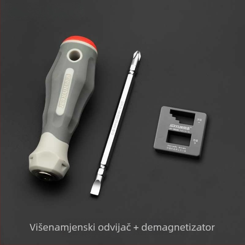 Set odvijača – križna i ravna glava, dvostruka završnica, od karbonskog čelika, kućni alati