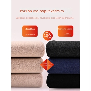 Muški termalni set s srednje visokim ovratnikom, debelim plišem i velurom za zimu