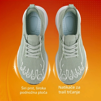 Unisex tenisice s širokim vrhom – Flyknit gornji dio, protuklizna i otporna podloga, vezanje, potpora luka, prozračna podstava