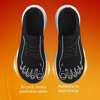 Unisex tenisice s širokim vrhom – Flyknit gornji dio, protuklizna i otporna podloga, vezanje, potpora luka, prozračna podstava