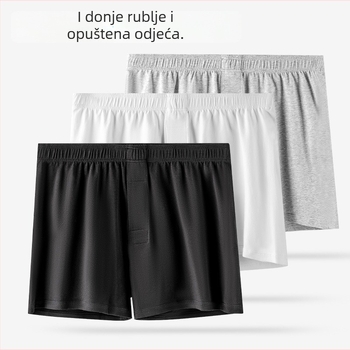 Muške pamučne pidžama hlače, slobodan kroj, srednji pojas, pleteni materijal, 95% pamuk