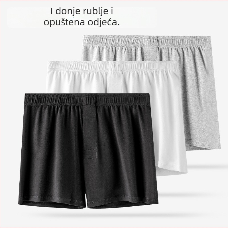 Muške pamučne pidžama hlače, slobodan kroj, srednji pojas, pleteni materijal, 95% pamuk