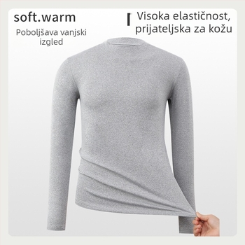 Muški termalni set s velurom i unutarnjom, uski kroj, poliestar, toplina i oblikovanje tijela, srednja gustoća 181-200 g/m2