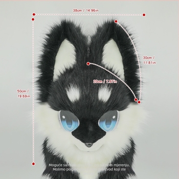 Fursuit u japanskom stilu za caninu: maska za glavu, šape i rep – kostim polu-tijela, odrasli, proljeće 2025
