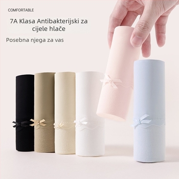 7A antibakterijske ženske gaćice visokog pojasa od 100% pamuka, udobne, tanke, prozračne, bešivne, plus veličina
