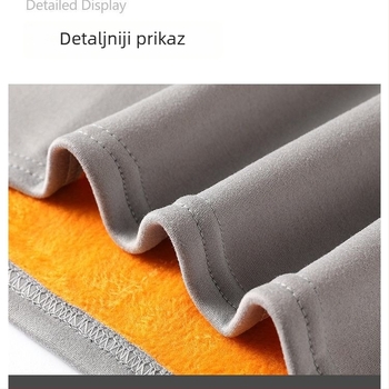 Unisex termalni komplet gornji i donji dio s fleec podstavom, debela tkanina, bez šavova, okrugli izrez
