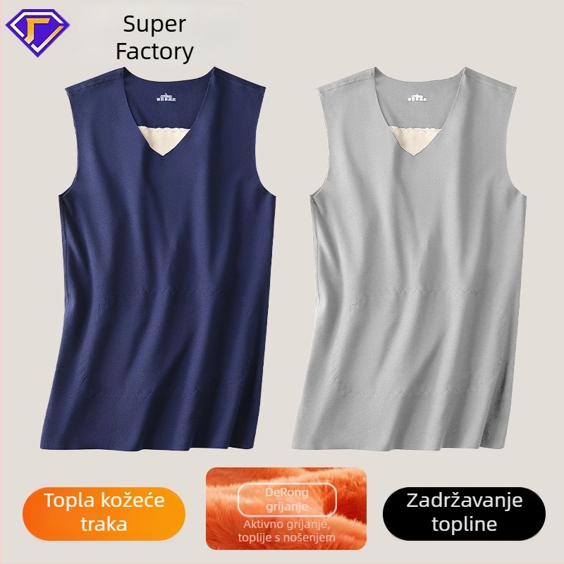 Unisex termo prsluk s flis podstavom, debelim materijalom i našivkom – poliestersko vlakno