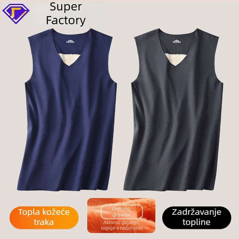 Unisex termo prsluk s flis podstavom, debelim materijalom i našivkom – poliestersko vlakno