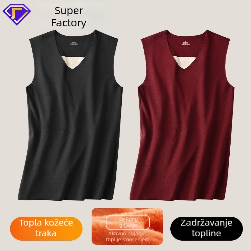 Unisex termo prsluk s flis podstavom, debelim materijalom i našivkom – poliestersko vlakno