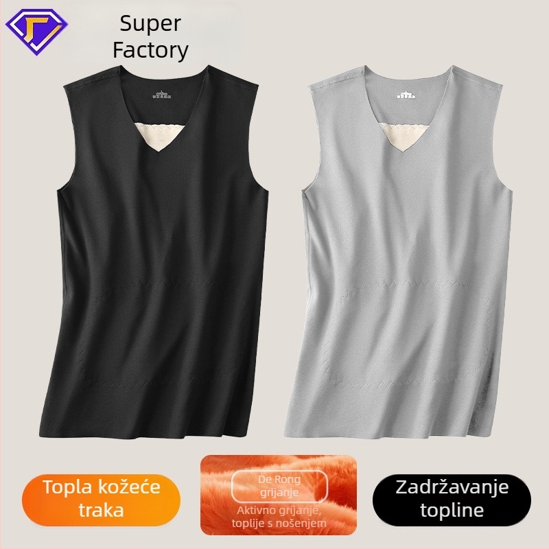 Unisex termo prsluk s flis podstavom, debelim materijalom i našivkom – poliestersko vlakno