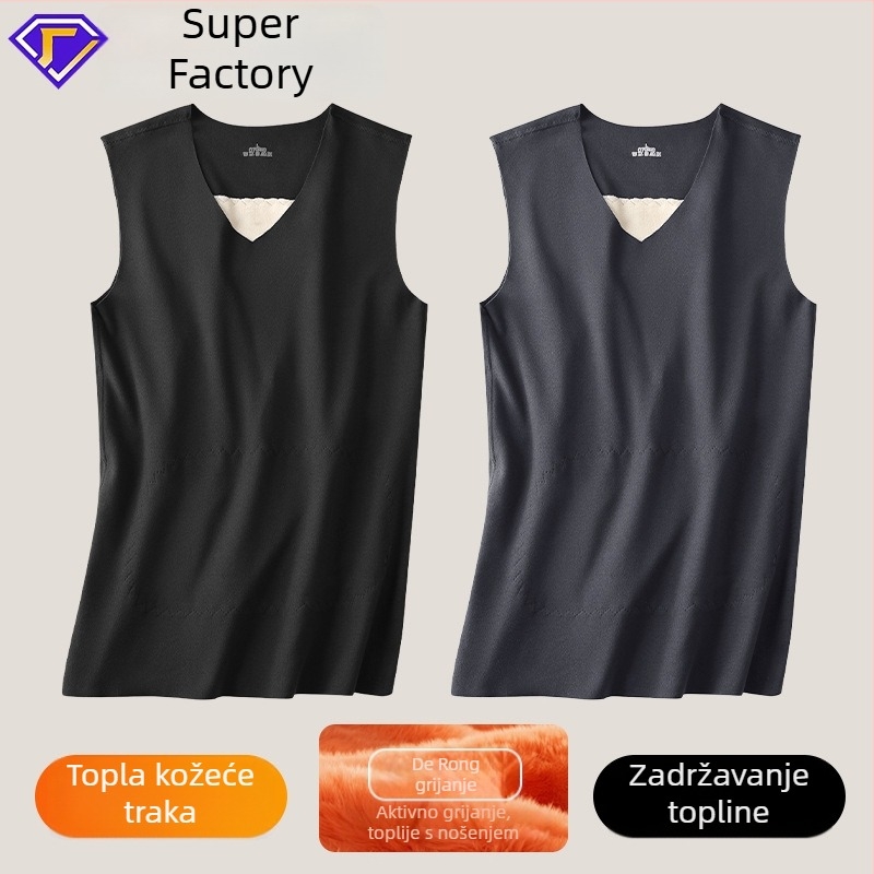 Unisex termo prsluk s flis podstavom, debelim materijalom i našivkom – poliestersko vlakno