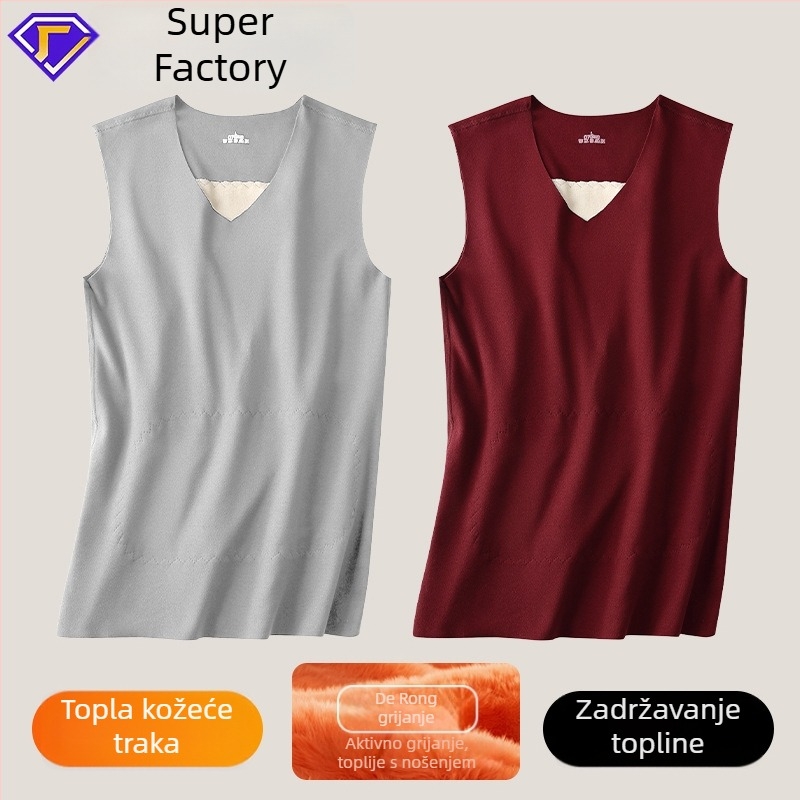 Unisex termo prsluk s flis podstavom, debelim materijalom i našivkom – poliestersko vlakno