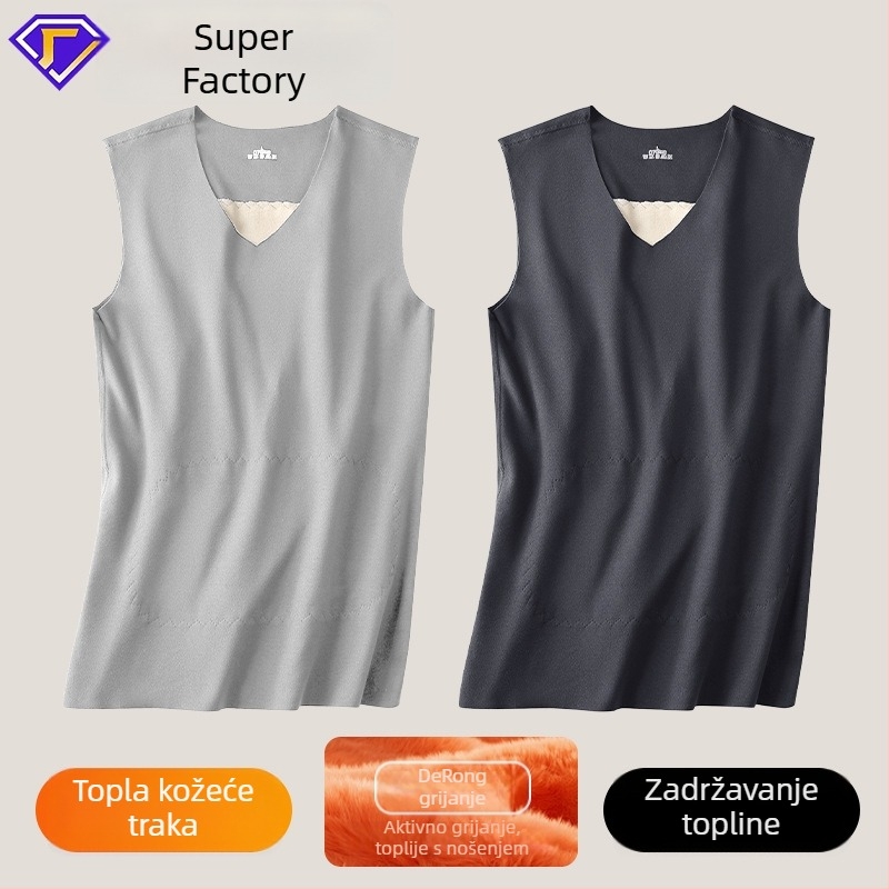 Unisex termo prsluk s flis podstavom, debelim materijalom i našivkom – poliestersko vlakno