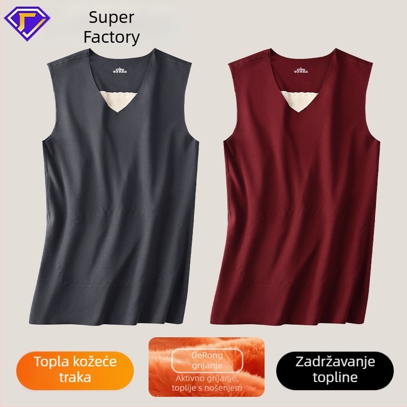 Unisex termo prsluk s flis podstavom, debelim materijalom i našivkom – poliestersko vlakno