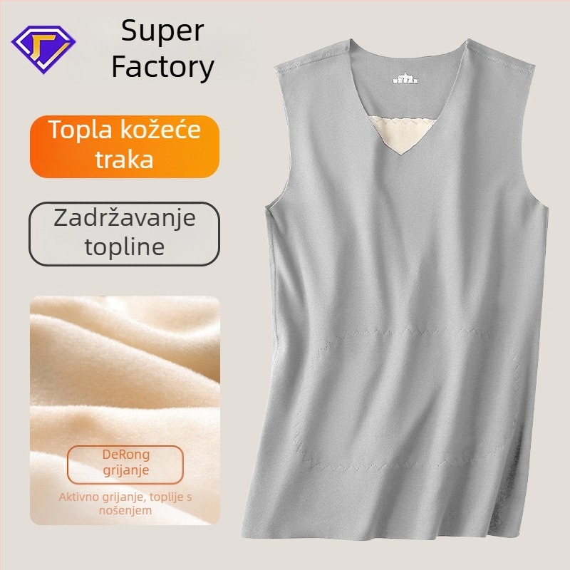 Unisex termo prsluk s flis podstavom, debelim materijalom i našivkom – poliestersko vlakno