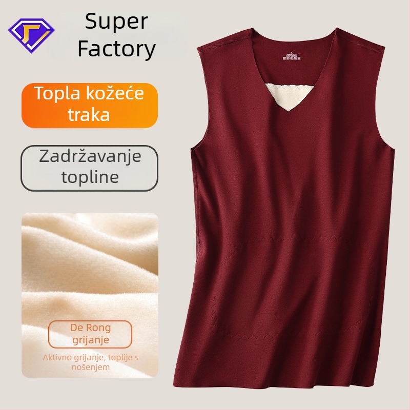 Unisex termo prsluk s flis podstavom, debelim materijalom i našivkom – poliestersko vlakno