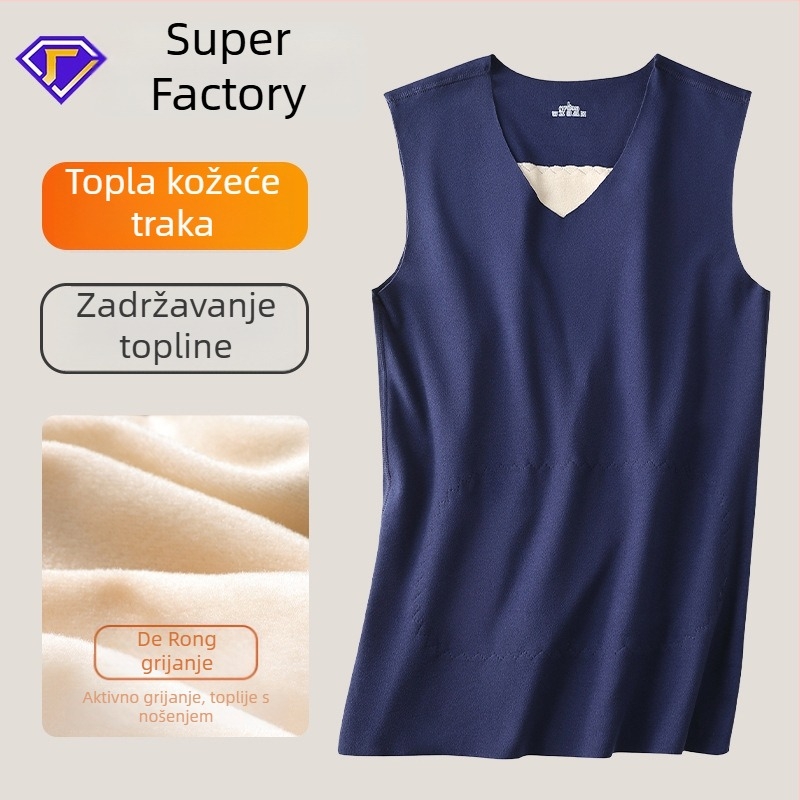 Unisex termo prsluk s flis podstavom, debelim materijalom i našivkom – poliestersko vlakno