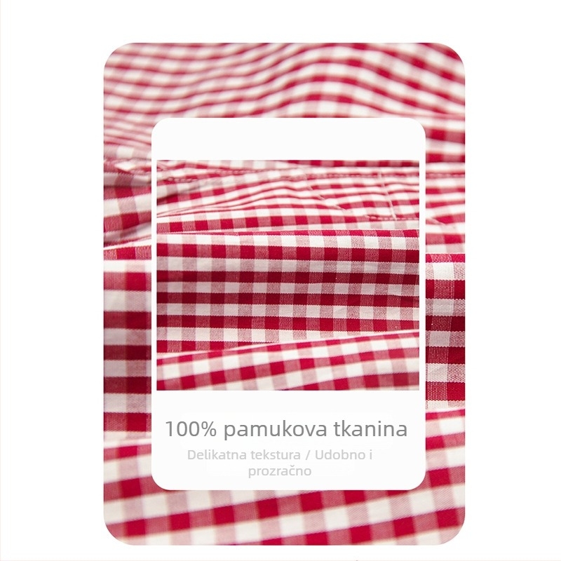 Muške pamučne bokserice Aobanlu, udoban kroj, karirani uzorak, srednji pojas