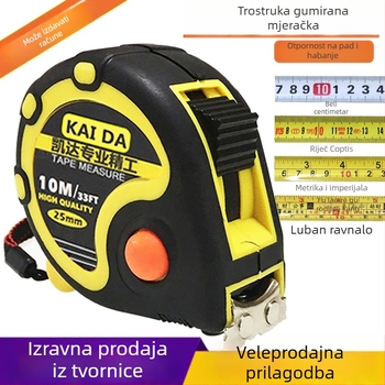 Metalna mjeračka traka s prilagođenim logom, magnet, mat završetak, debeli gumeni premaz, Luban dizajn