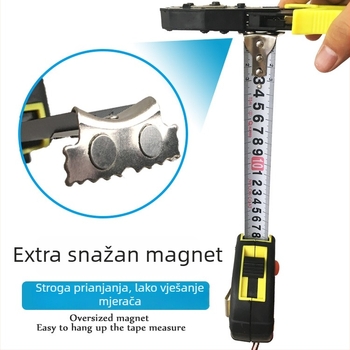 Metalna mjeračka traka s prilagođenim logom, magnet, mat završetak, debeli gumeni premaz, Luban dizajn